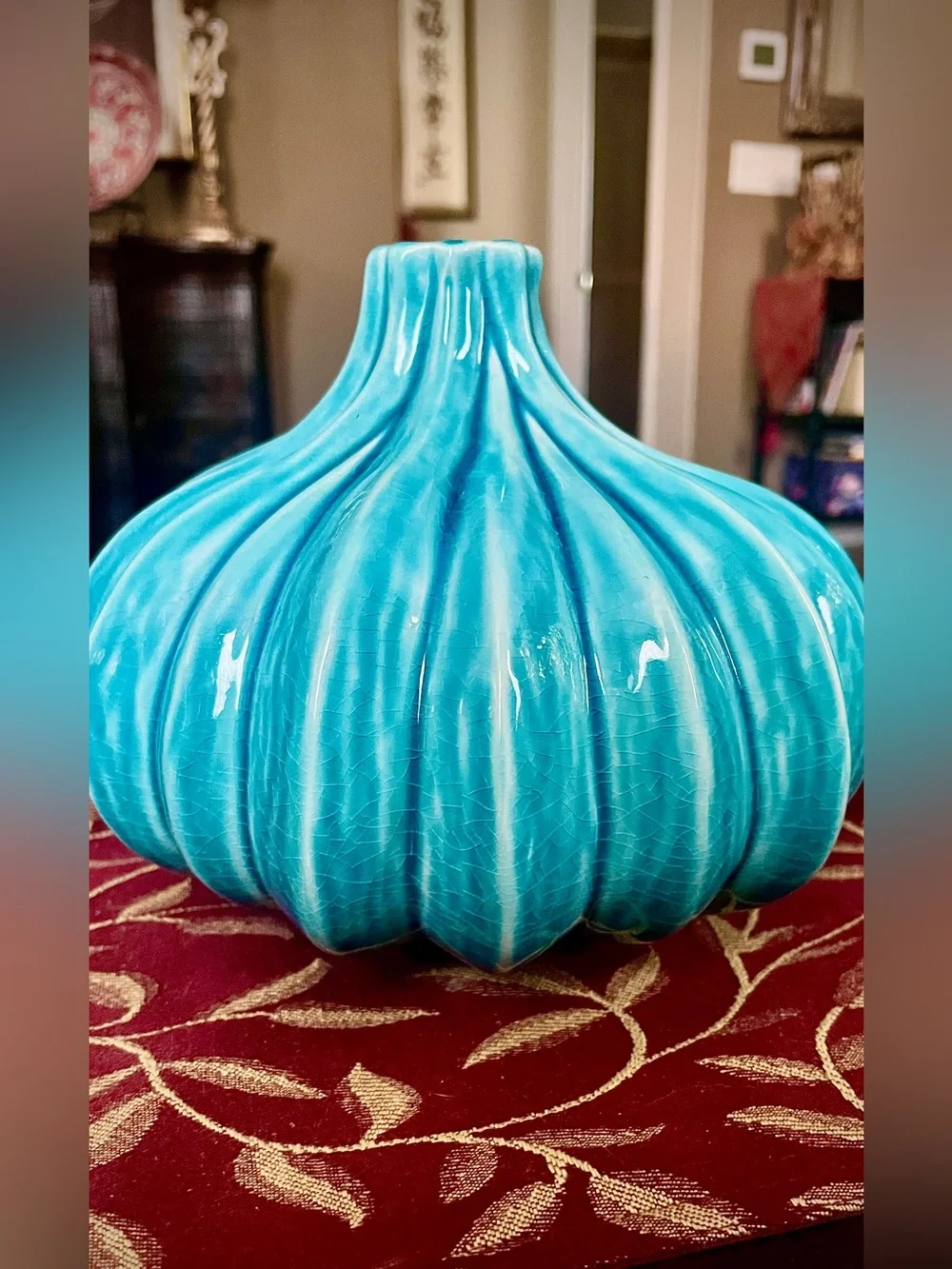♥️ Turquoise Ceramic Decorative vase, smaller size